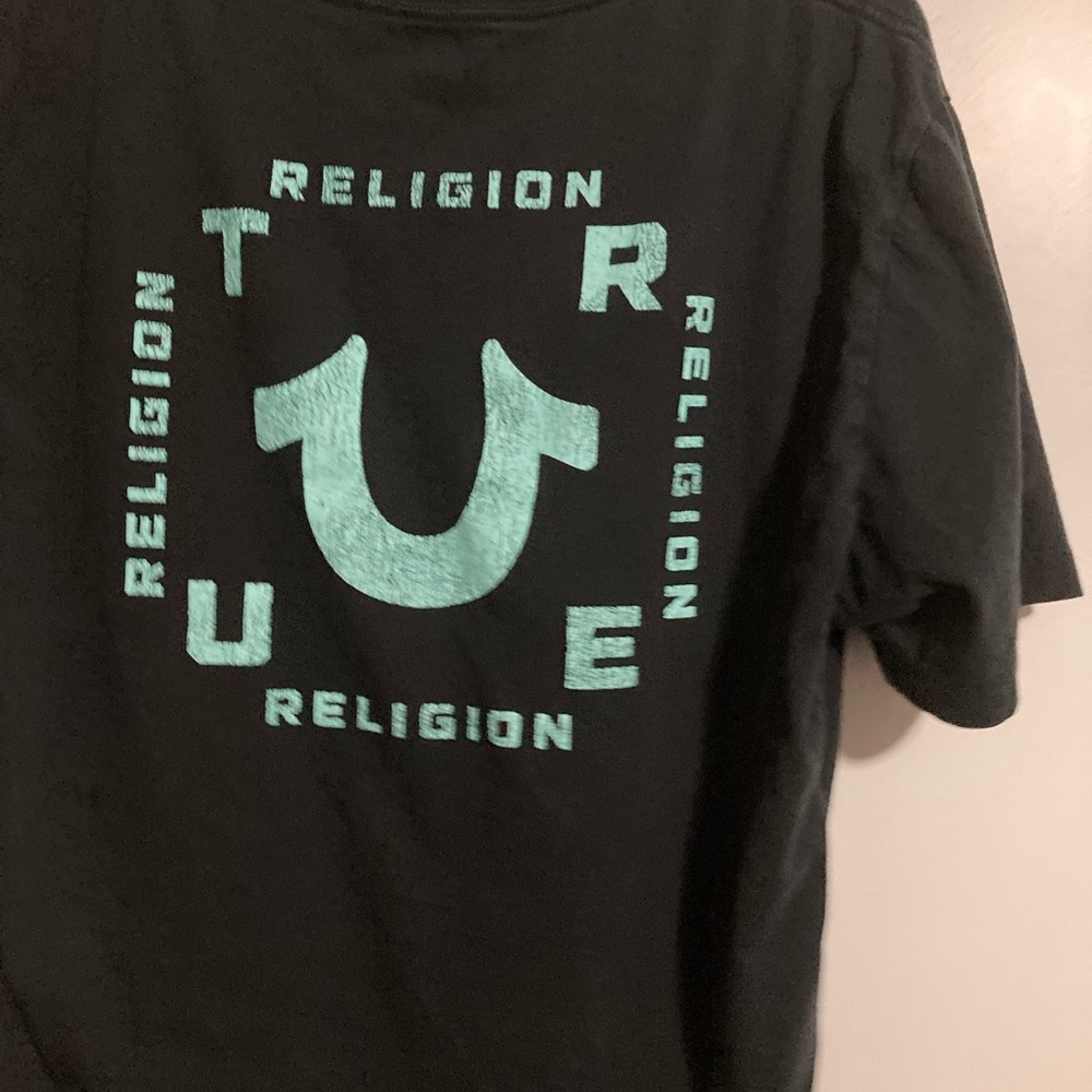 True religion green mint crew neck t shirt designer